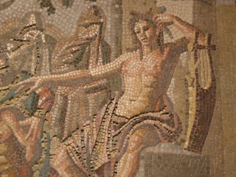 Emblema de mosaïque - détail d'Apollon
