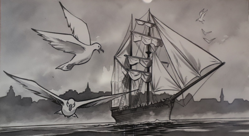 Dessin de Jean Michel Arroyo pour le film Jeanne Elisabeth, une histoire europenne